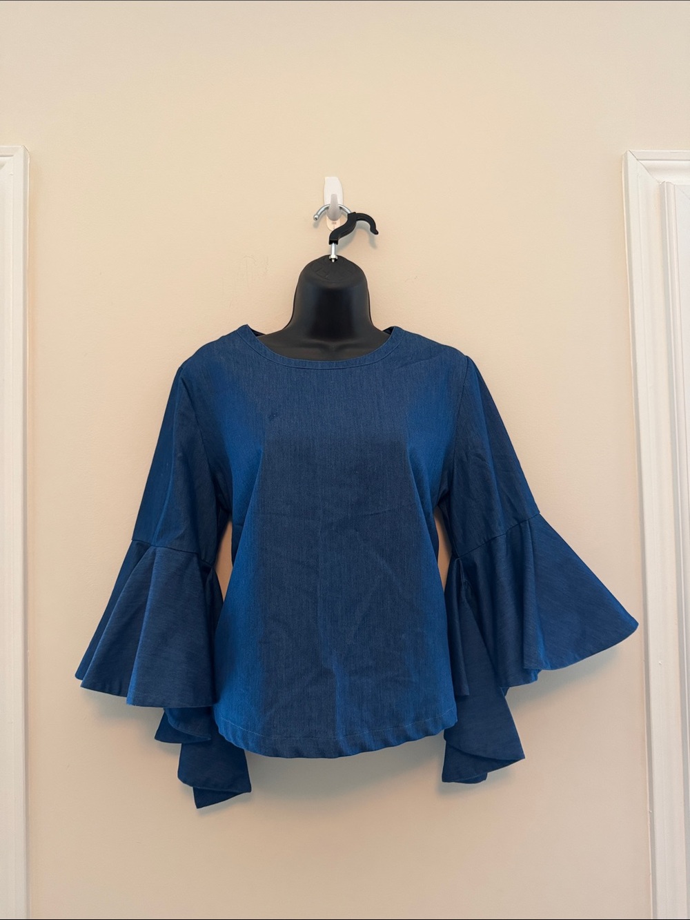 Bell Sleeve Women’s Top in Navy Blue